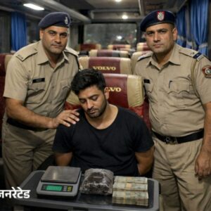 मंडी में नशा तस्कर गिरफ्तार, मुंबई का रहने वाला:चरस और 40 हजार कैश बरामद; पुलिस ने शक पर रूकवाई थी वोल्वो बस