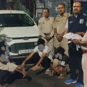 मंडी-सुंदरनगर फोरलेन पर STF की कार्रवाई:कार से 1.055 किलो चरस बरामद, राजस्थान के चार युवक गिरफ्तार