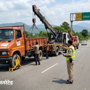 ऊना एनएच पर पार्क वाहनों को ले जाएगी पुलिस:सुप्रीम कोर्ट के आदेश पर प्रशासन ने लागू की नई SOP, केवल ई-चालान कटेगा