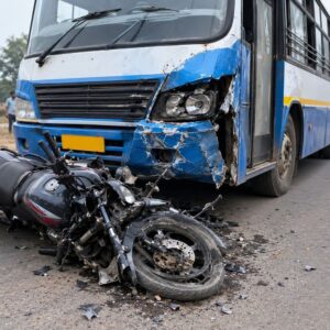 ऊना में बस-बाइक की टक्कर, 2 युवकों की मौत:दशहरा देखकर घर लौट रहे थे; कटौहड़ खुर्द में आधी रात को हादसा