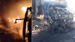 दहलाने वाला हादसा, दो ट्रकों की बीच हुई आमने-सामने की भीषण टक्कर, दोनों ड्राइवरों की जिंदा जलकर मौत​on October 26, 2026 at 9:48 am